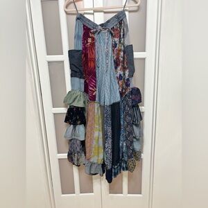 Advance One World Patchwork Boho Wide Leg Pants Skirt Pants One Size Festival